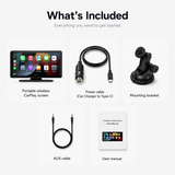 Portable Wireless CarPlay & Android Auto Screen