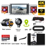 ESSGOO 10" Dash Cam 1920*1080P Car Dvr Touch Screen Video GPS WIFI AUX Recorder RearView Mirror Dashcam Camera Drive Recorder