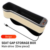 2 Pack Car Gap Filler Organizer with Charger Upgrade LED Seat Gap Organizer Box with Cup Holder Card Slot Larger Storage Space Reducing Item Loss