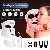 Silicone LED Mask With Neck 7 Colors LED Photon Infrared Therapy Facial Mask