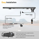 ESSGOO 10" Dash Cam 1920*1080P Car Dvr Touch Screen Video GPS WIFI AUX Recorder RearView Mirror Dashcam Camera Drive Recorder