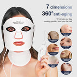 Silicone LED Mask With Neck 7 Colors LED Photon Infrared Therapy Facial Mask