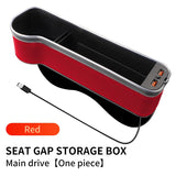 2 Pack Car Gap Filler Organizer with Charger Upgrade LED Seat Gap Organizer Box with Cup Holder Card Slot Larger Storage Space Reducing Item Loss