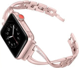 Apple Watch Band X-Type Stainless Steel with Diamonds