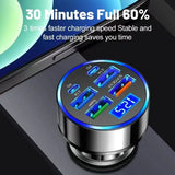 Tidesmit 60W PD 3.0 Dual Port Fast USB C Car Charger Wireless Charging Station