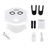 Silicone LED Mask With Neck 7 Colors LED Photon Infrared Therapy Facial Mask