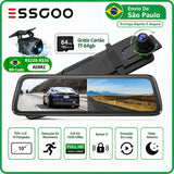 ESSGOO 10" Dash Cam 1920*1080P Car Dvr Touch Screen Video GPS WIFI AUX Recorder RearView Mirror Dashcam Camera Drive Recorder
