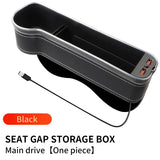 2 Pack Car Gap Filler Organizer with Charger Upgrade LED Seat Gap Organizer Box with Cup Holder Card Slot Larger Storage Space Reducing Item Loss